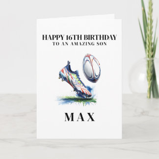 Personalised Rugby Birthday Card Dankeskarte