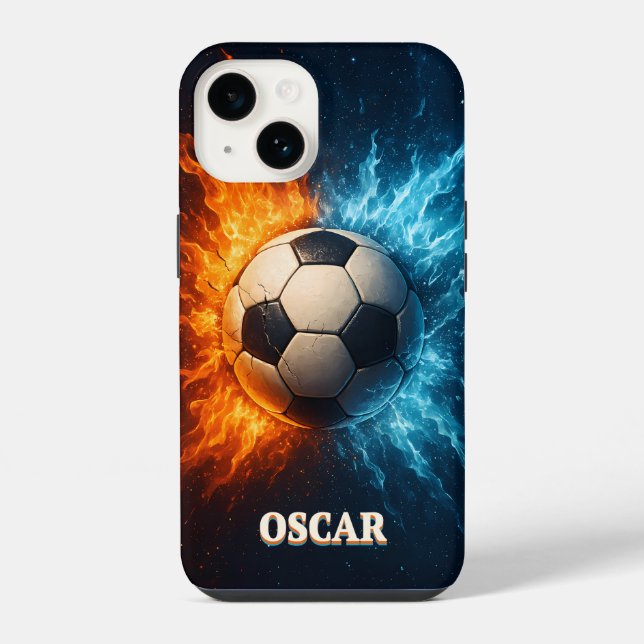 Personalised Sports/Soccer iPhone 14 Case iPhone 14 Hülle (Rückseite)