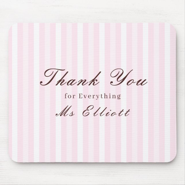 Personalised Thank You Teacher Mouse Pad Pink Mist Mousepad (Vorne)