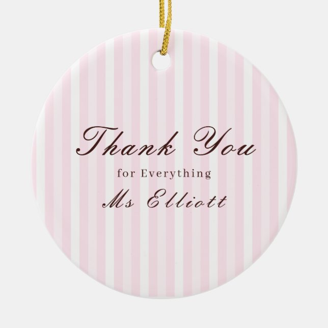 Personalised Thank You Teacher Ornament Pink Mist (Vorne)