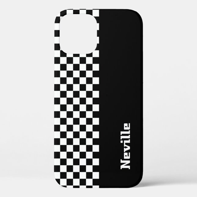 Personalised Two-Tone Checkerboard Case-Mate iPhone Hülle (Rückseite)