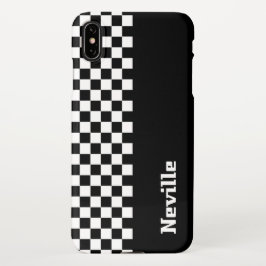 Personalised Two-Tone Checkerboard iPhone Hülle