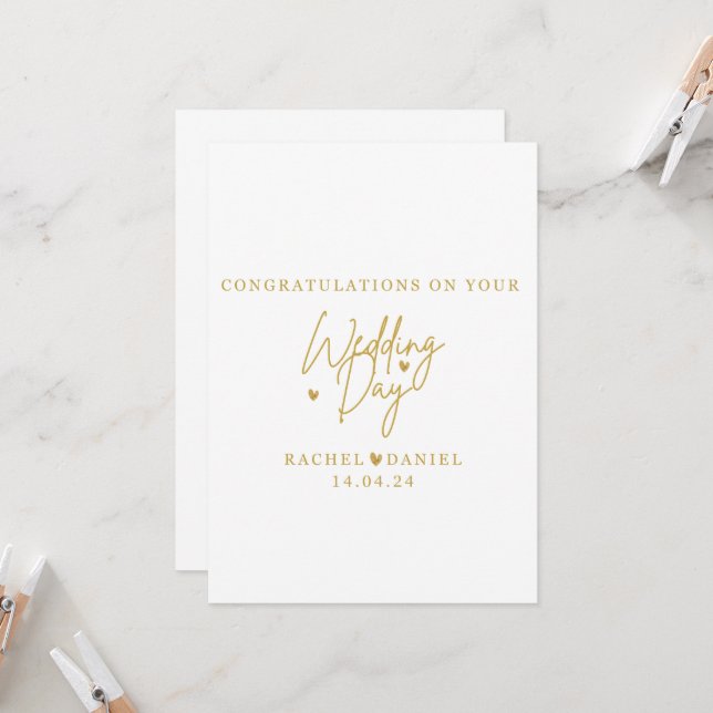 Personalised Wedding Day Card - Happil Ever After Einladung (Vorderseite/Rückseite Beispiel)