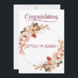 Personalised Wedding Floral Card | Newly Married  Einladung<br><div class="desc">Personalised Wedding Floral Card | Newly Married Couple Greeting | Anniversary | Congratulations Engagement Card | Wedding Gift Card</div>