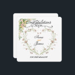 Personalised Wedding Floral Card | Newly Married Einladung<br><div class="desc">Personalised Wedding Floral Card | Newly Married Couple Greeting | Congratulations Wedding Card | Wedding Gift Card | Initials</div>