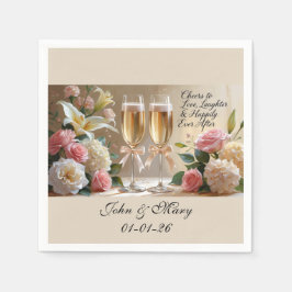Personalised Wedding Napkins-Happily Ever After Serviette