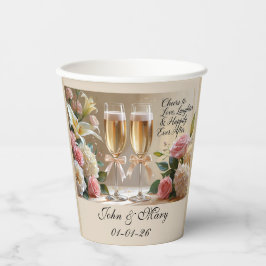 Personalised Wedding Paper Cups Pappbecher