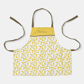 Personalised Yellow Banana Pattern Apron. Schürze