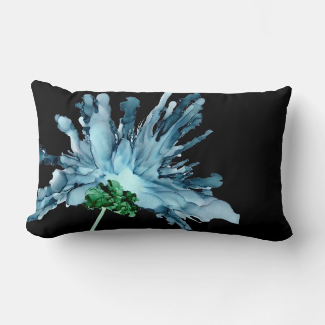 Personalisierbar! Blauer Bartlilie Handgemalt Lendenkissen (Vorderseite)