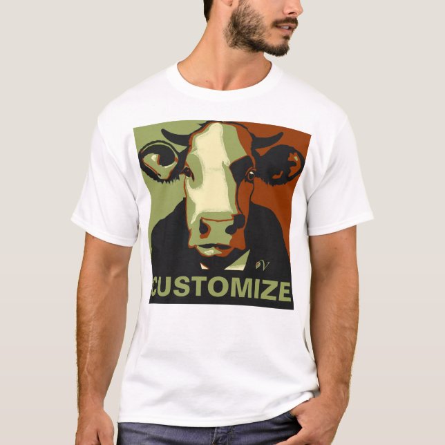 Personalisierbar! Camouflage Pop Art Cow Tshirt (Vorderseite)
