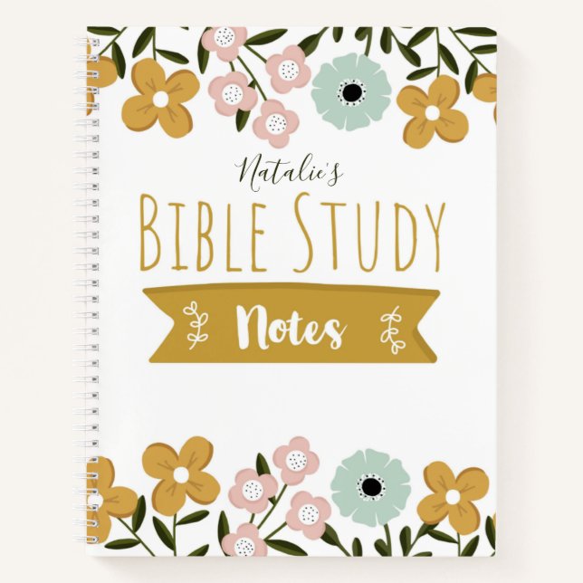 Personalisierbar | Floral Bible Study Notizbuch (Vorderseite)