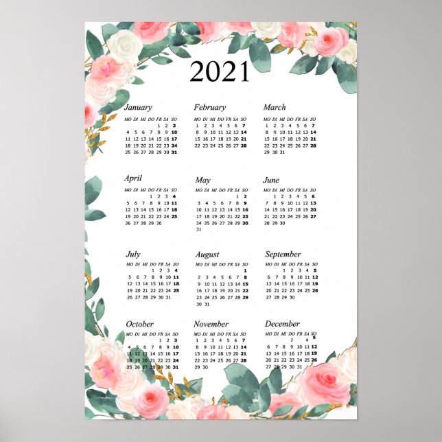 Personalisierbar Kalender 2021 Poster (Vorne)