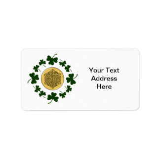 PERSONALISIERBAR! Kleeblätter - Gold Irish Celtic Adressaufkleber