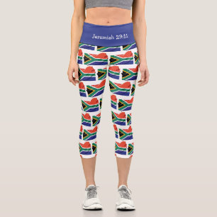 Personalisierbar  Patriotisch  SÜDAFRIKANISCHE FLA Capri Leggings