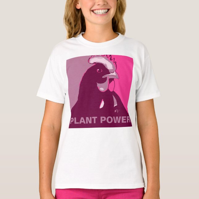 Personalisierbar! Rosa Pop Art Inspiriert Hühnerhe T-Shirt (Vorderseite)