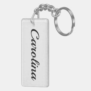 personalisierbar Vorname Carolina schwarz weiß Schlüsselanhänger