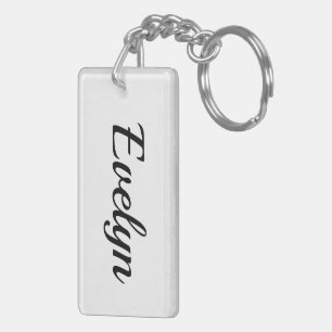 personalisierbar Vorname Evelyn schwarz weiß Schlüsselanhänger