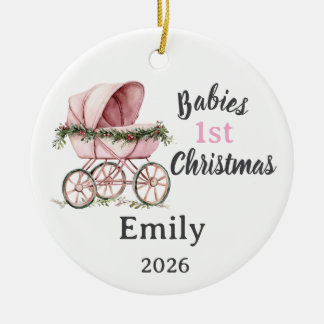 Personalisierbare Babys erstes Weihnachten für Mäd Keramik Ornament