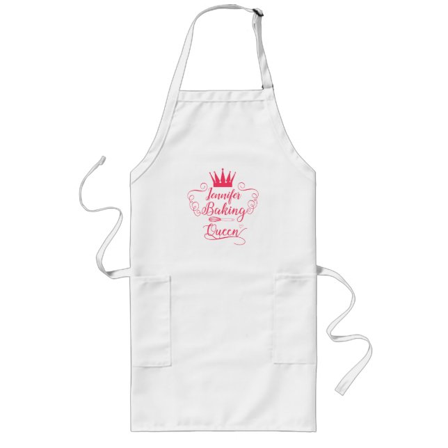Personalisierbare Baking Queen Lange Schürze (Vorne)