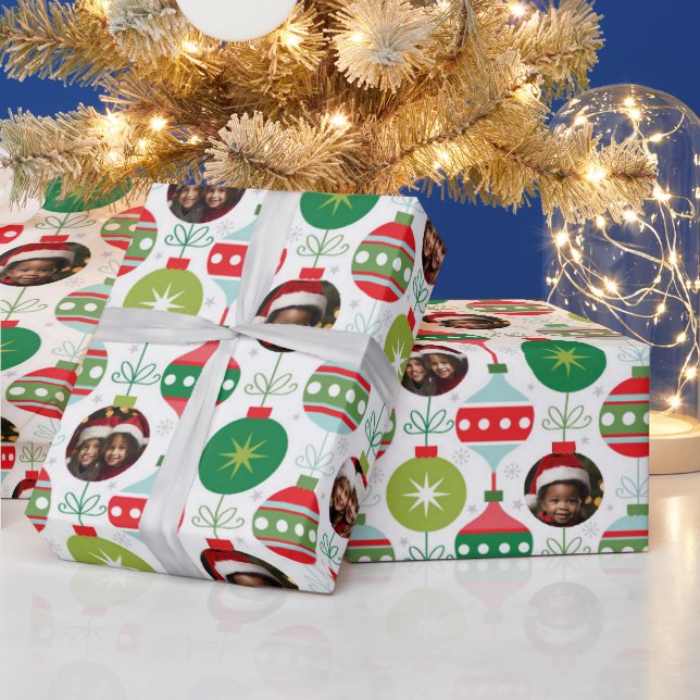 Personalisierbare Foto-Ornamente: Gewohnte Weihnac Geschenkpapier (Feiertage)