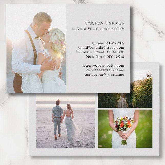 Personalisierbare Foto Visitenkarte (Customer specific 4 photo photography business card)
