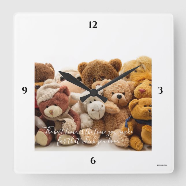 Personalisierbare Foto-Wall-Uhr HAMbyWG Quadratische Wanduhr (Vorderseite)