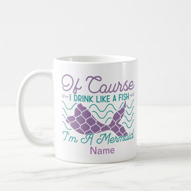 Personalisierbare Mermaid-Kaffee-Tasse Kaffeetasse (Links)