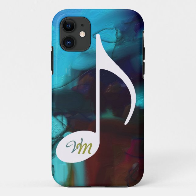 personalisierbare musikalische Note blau Case-Mate iPhone Hülle (Rückseite)