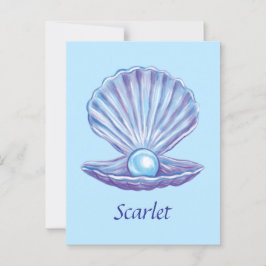 Personalisierbare Perle des Ozeans (Blau) Postkarte