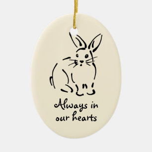 Personalisierbare Rabbit-Gedenkstätte Keramik Ornament
