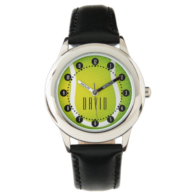 Personalisierbare Tenniszeit | Coole Sportgeschenk Armbanduhr (Vorderseite)