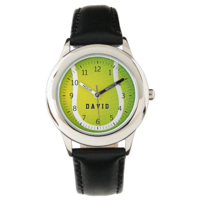 Personalisierbare Tenniszeit | Coole Sportgeschenk Armbanduhr (Vorderseite)