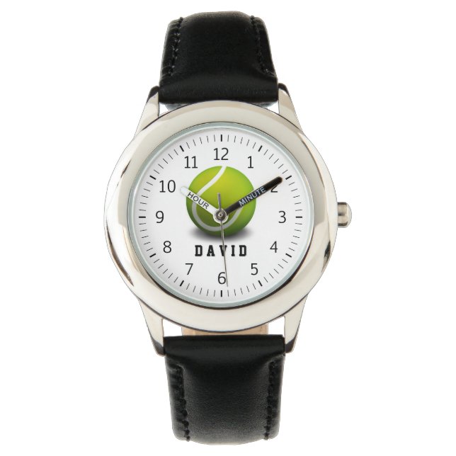 Personalisierbare Tenniszeit | Coole Sportgeschenk Armbanduhr (Vorderseite)