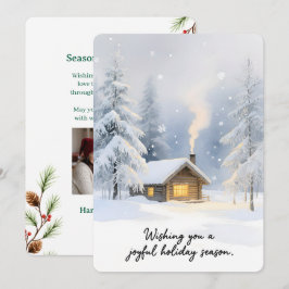 Personalisierbare vintage Flach-Weihnachtskarte  Feiertagskarte