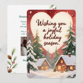 Personalisierbare vintage Flach-Weihnachtskarte  Feiertagskarte