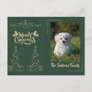 Personalisierbare Weihnachts-Postkarte mit goldene Postkarte