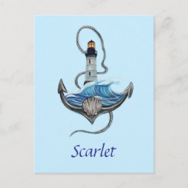 Personalisierbarer Anker- und Leuchtturm (Version  Postkarte