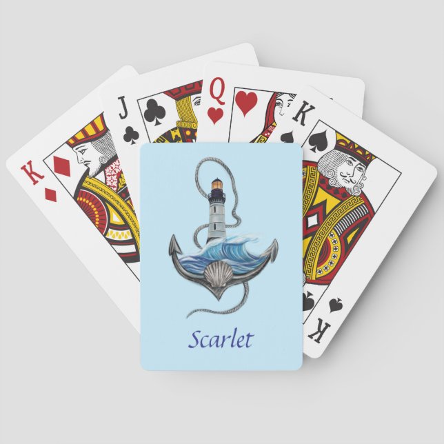 Personalisierbarer Anker- und Leuchtturm (Version  Spielkarten (Rückseite)