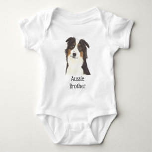 Personalisierbarer Australischer Schäferhund Baby Strampler