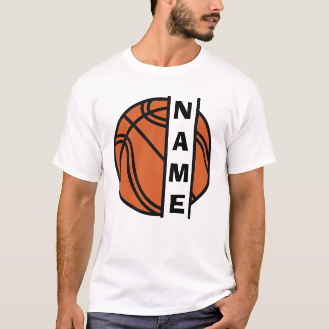 Personalisierbarer Basketball-Split-Rahmen T-Shirt (Vorderseite)