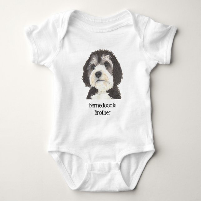 Personalisierbarer Bernedoodle Baby Strampler (Vorderseite)