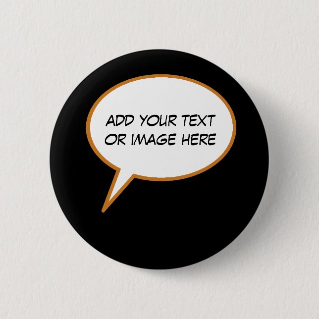 personalisierbarer Cartoon-Sprechballon Button (Vorderseite)
