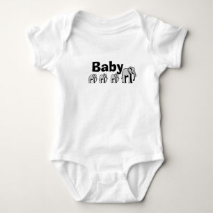 Personalisierbarer Doppel-Elefanten-Body Baby Strampler