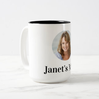 Personalisierbarer Fotobecher mit editierbarem Tex Zweifarbige Tasse