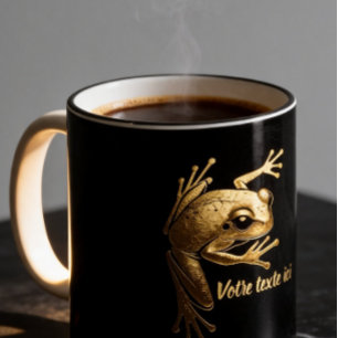 Personalisierbarer Frosch-Mug mit goldenem Innenra Zweifarbige Tasse