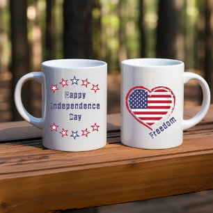 Personalisierbarer Glücklicher-Vierter-Juli-Flagge Tasse
