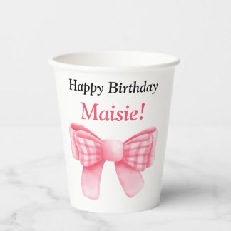 Personalisierbarer Happy Birthday Schleife Papierb Pappbecher