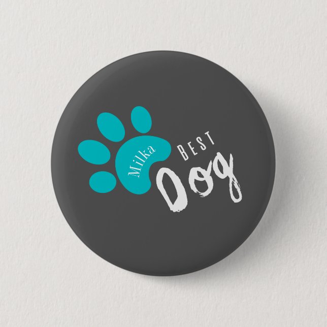 personalisierbarer Hund Funny Zitat Haustier Button (Vorderseite)