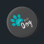 personalisierbarer Hund Funny Zitat Haustier Button<br><div class="desc">für Hunde,  für Katzen,  Dunkel,  Fuchsia,  Hunde,  niedliche Phrase,  Haustier,  Knochen</div>