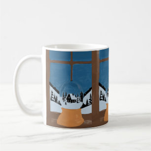 Personalisierbarer Klassischer Winter-Schneekugelb Kaffeetasse